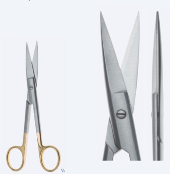 Ножиці, хірургічні, "Power TC", стандартна модель, прямі, гострокінцеві, загальна довжина 145 мм, 5 3/4"